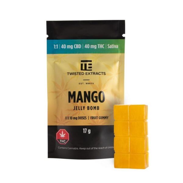 Twisted Extracts Mango 1:1 Jelly Bomb (40mg THC + 40mg CBD)